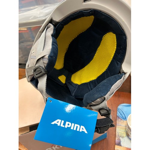 560 - SKI HELMET BY ALPINA  -  NEW WITH TAGS IN BOX - SIZE 57 - 61CM