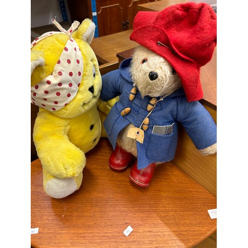 563 - ORIGINAL PADDINGTON BEAR BY GABRIELLE DESIGNS, WITH TICKET IN POCKET AND A PUDSEY BEAR