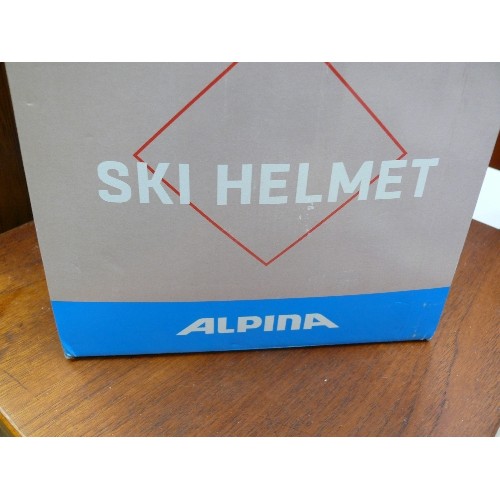 560 - SKI HELMET BY ALPINA  -  NEW WITH TAGS IN BOX - SIZE 57 - 61CM