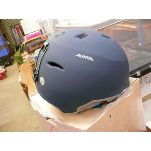 560 - SKI HELMET BY ALPINA  -  NEW WITH TAGS IN BOX - SIZE 57 - 61CM