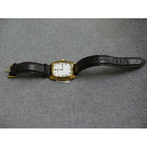 36 - A HARDLY WORN SEKONDA WITH DATE CLASSICAL GENT'S WATCH REAL LEATHER STRAP