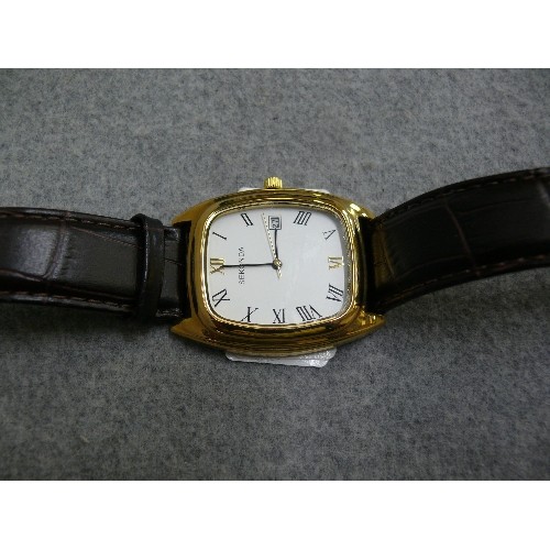 36 - A HARDLY WORN SEKONDA WITH DATE CLASSICAL GENT'S WATCH REAL LEATHER STRAP