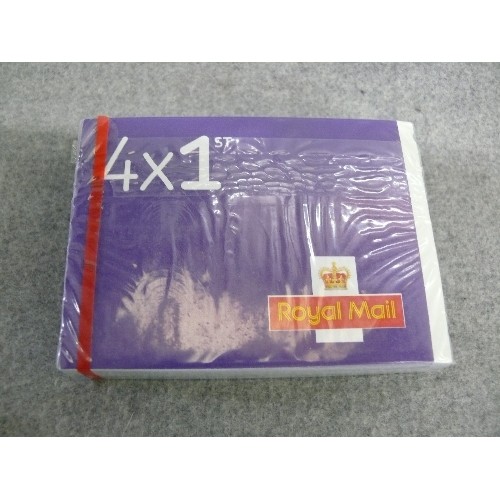10 - SEALED PACK OF 50 BOOKS OF 4 X 1ST CLASS STAMPS (200 IN TOTAL). RETAIL £270 GUARANTEED GENUINE