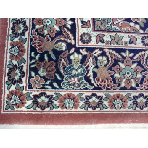 584 - LARGE WOOLLEN TURKISH CARPET 2.6M X 3M DESIGN SHIRAZ ROSE - HALI HAND FINISHED