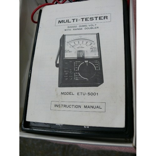 386 - BOXED KINGDOM WORKING MULTI-TESTER WITH INSTRUCTION MANUAL