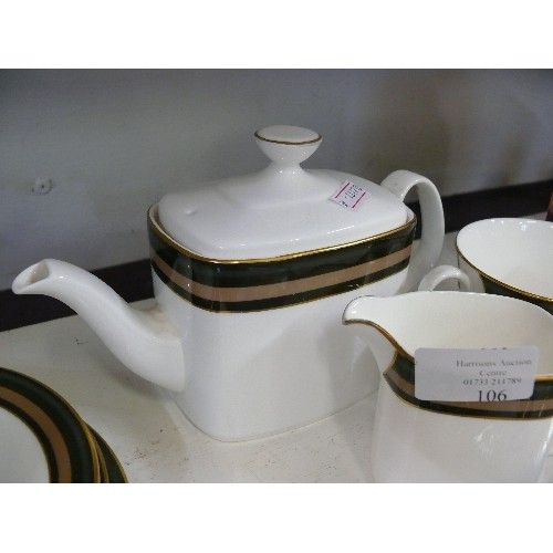 106 - A ROYAL DOULTON 'CADENZA' PART TEA SET TO INCLUDE TEA POT, MILK JUG, SUGAR BOWL, CUPS, SAUCERS AND P... 