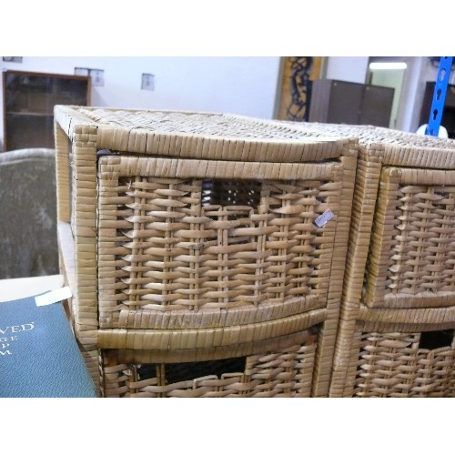 401 - 2 SETS OF WICKER 3 DRAWER CHESTS