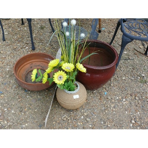 509 - 3 VARIOUS PLANT POTS (NOT PLASTIC)