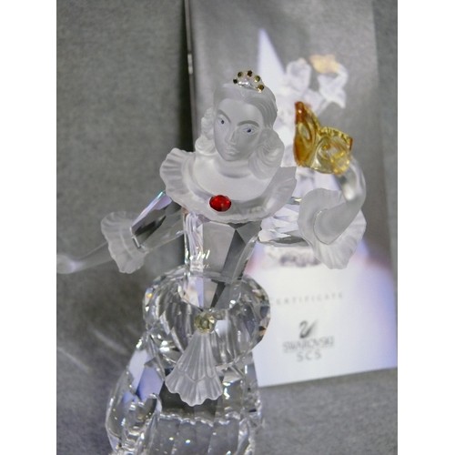 10 - A BEAUTIFUL SWAROVSKI CRYSTAL FIGURINE 'MASQUERADE COLUMBINE' WITH ORIGINAL BOX AND CERTIFICATE OF A... 