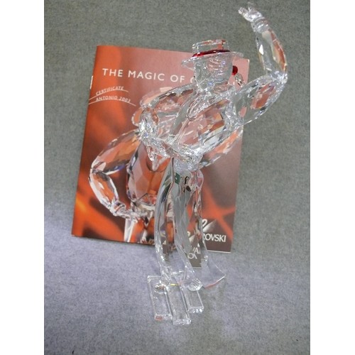 14 - A BEAUTIFUL SWAROVSKI CRYSTAL FIGURINE 'MAGIC OF DANCE ANTONIO' WITH ORIGINAL BOX AND CERTIFICATE OF... 