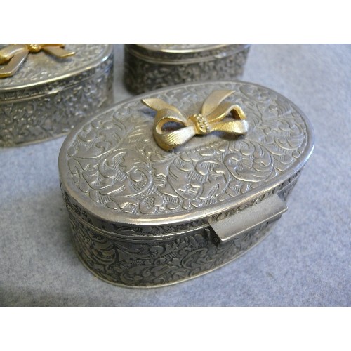 58 - COLLECTION OF 3 SILVER PLATE FANCY BOXES