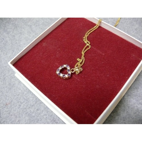 14A - AN 18CT GOLD CHAIN WEIGHT 2.56 PLUS A HEART SHAPED 9CT GOLD PENDANT WEIGHT 1.21GR