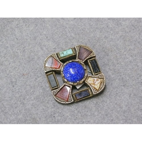 44 - 2 SCOTTISH BROOCHES WITH A MULTITUDE OF LOCAL COLOURS OF CELTIC STONES