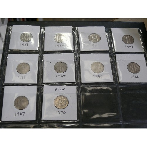 21 - COMPLETE RUN OF 70 SIXPENCES 1902-1970 INCLUDING 1927 PROOF -  15000 MINTED, 1970 PROOF