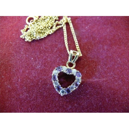 14A - AN 18CT GOLD CHAIN WEIGHT 2.56 PLUS A HEART SHAPED 9CT GOLD PENDANT WEIGHT 1.21GR