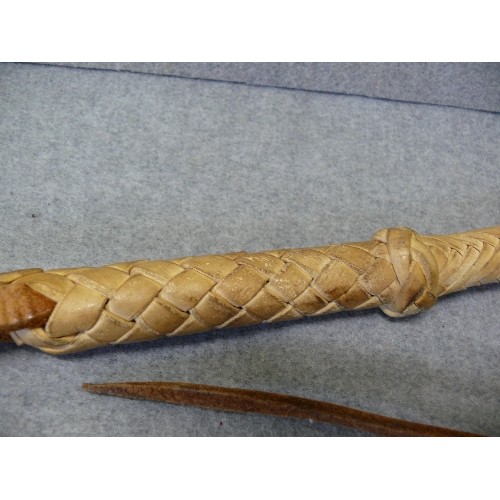 37 - AN AMERICAN COWBOY`S CATTLE WHIP MADE FROM RAWHIDE 100% LEATHER