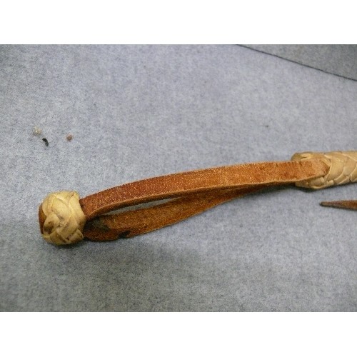 37 - AN AMERICAN COWBOY`S CATTLE WHIP MADE FROM RAWHIDE 100% LEATHER