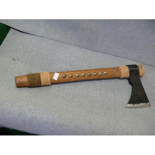 38 - A NORTH AMERICAN NATIVE INDIAN`S TOMAHAWK,  HEAVY AND SHARP. 
NOT FOR SALE TO UNDER EIGHTEENS