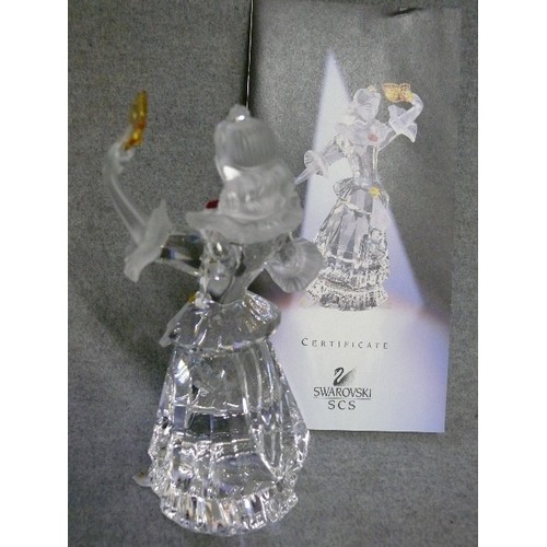 10 - A BEAUTIFUL SWAROVSKI CRYSTAL FIGURINE 'MASQUERADE COLUMBINE' WITH ORIGINAL BOX AND CERTIFICATE OF A... 