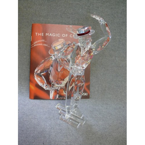 14 - A BEAUTIFUL SWAROVSKI CRYSTAL FIGURINE 'MAGIC OF DANCE ANTONIO' WITH ORIGINAL BOX AND CERTIFICATE OF... 