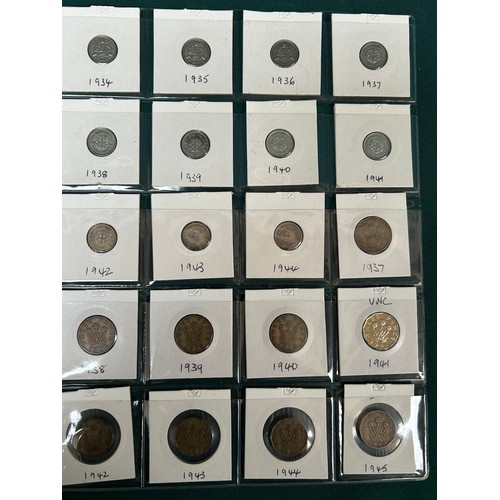 20 - A very good collection of threepence coins from 1911 to 1970, complete run to include a rare 1927 lo... 