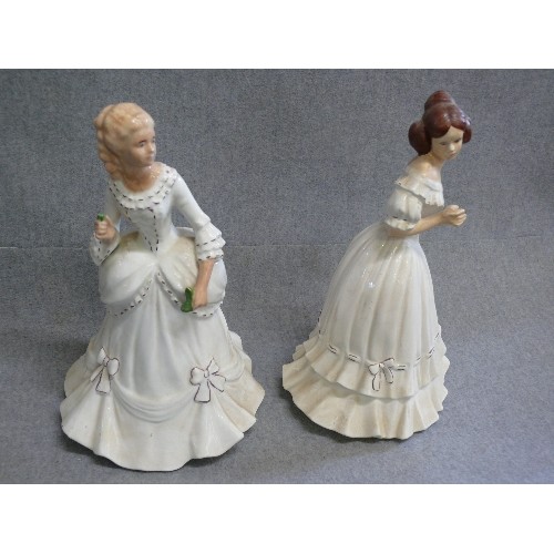 86 - 2 LARGE CERAMIC LADY FIGURINES