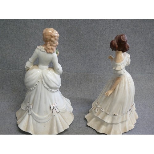 86 - 2 LARGE CERAMIC LADY FIGURINES