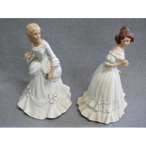 86 - 2 LARGE CERAMIC LADY FIGURINES