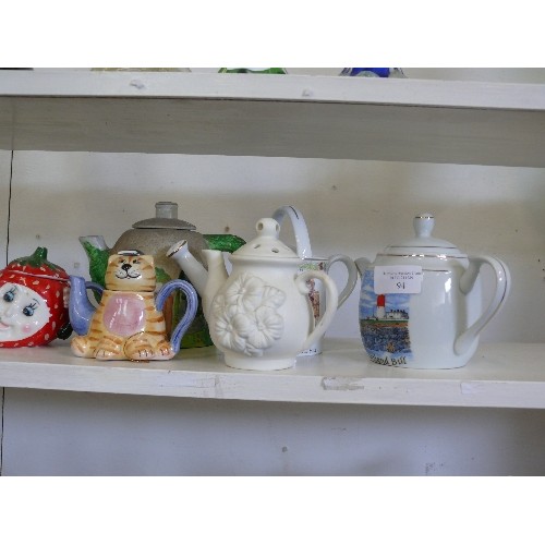 94 - A COLLECTION OF VARIOUS DECORATIVE TEAPOTS