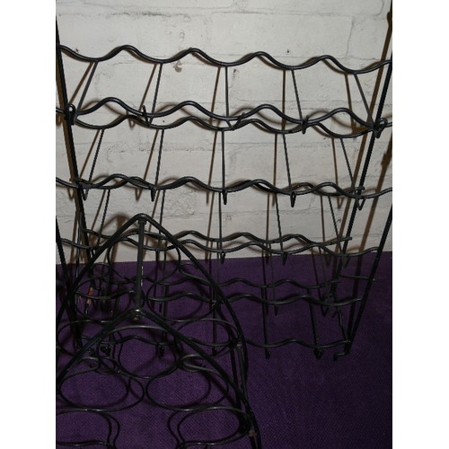 167 - 2 BLACK METAL WINE RACKS