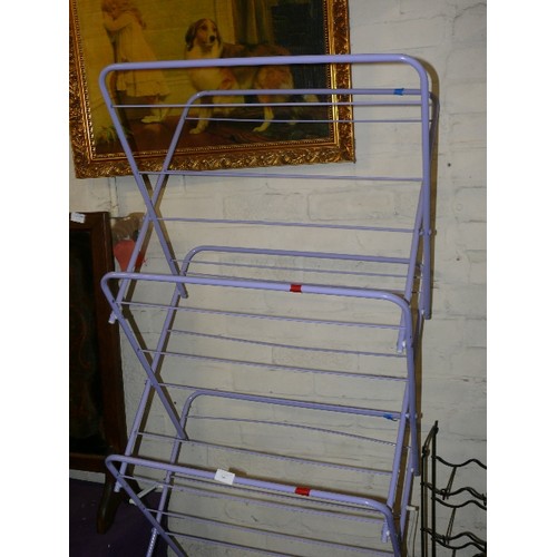 169 - A PURPLE CLOTHES AIRER