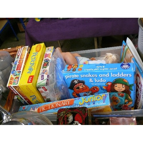 260 - A LARGE BOX OF VARIOUS TOYS AND GAMES