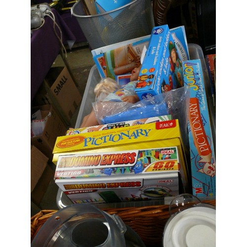 260 - A LARGE BOX OF VARIOUS TOYS AND GAMES