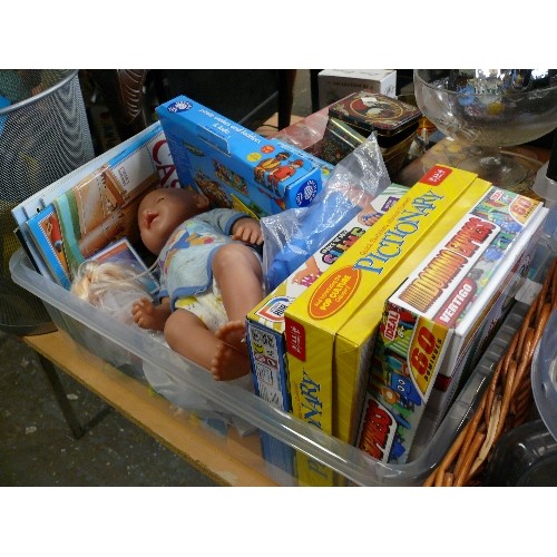 260 - A LARGE BOX OF VARIOUS TOYS AND GAMES