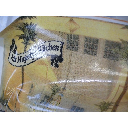 395 - A LARGE ROLL OF VINYL COATED MATERIAL 'HIS MAJESTY'S KITCHEN'