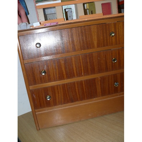 434 - A RETRO 3 DRAWER CHEST OF DRAWERS