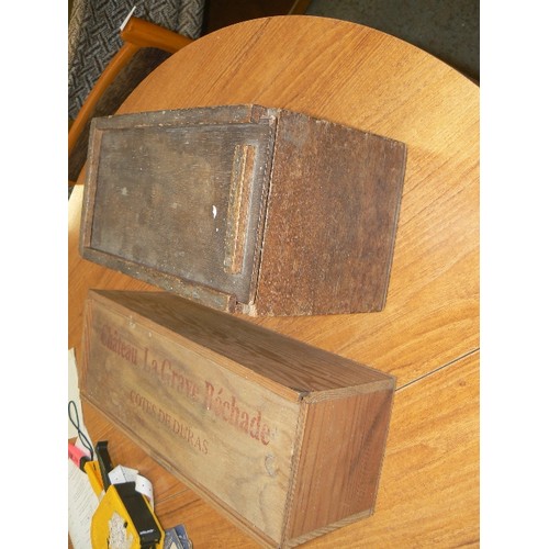 471 - 2 WOODEN BOXES WITH SLIDING LIDS