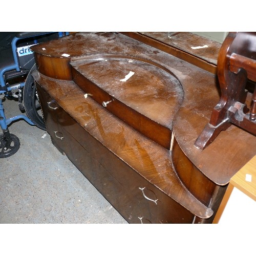 494 - A VINTAGE DRESSING TABLE WITH MIRROR AND DRAWERS