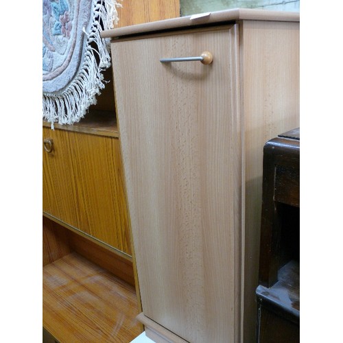 501 - A BEECH EFFECT CD CUPBOARD