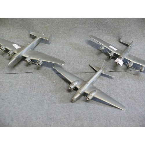 106 - 3 HEAVY GOOD QUALITY AEROPLANE MODELS - LANCASTER, HALIFAX AND WELLINGTON