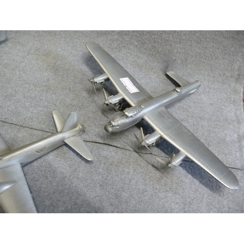 106 - 3 HEAVY GOOD QUALITY AEROPLANE MODELS - LANCASTER, HALIFAX AND WELLINGTON