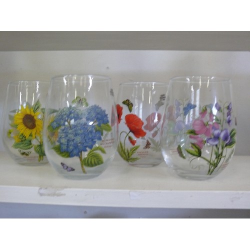 107 - A SET OF 4 PORTMEIRION BOTANICAL GARDEN LARGE TUMBLERS