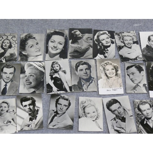 31 - A collection of 30 X 1930's and 40's miniature film star photographs by Rank, Warner Bros, Metro-Gol... 