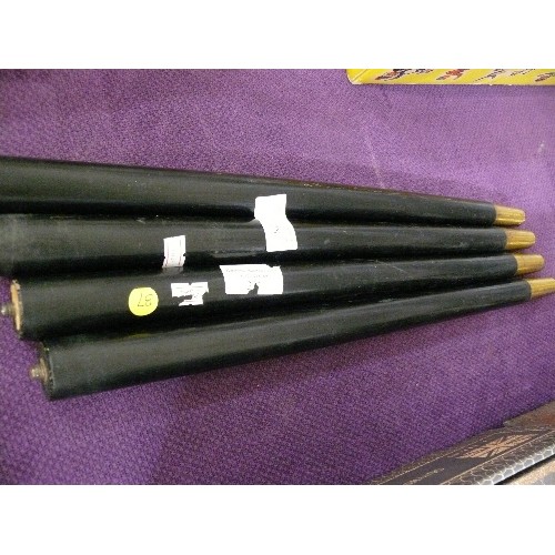 78 - A SET OF 4 RETRO BLACK WOODEN LEGS