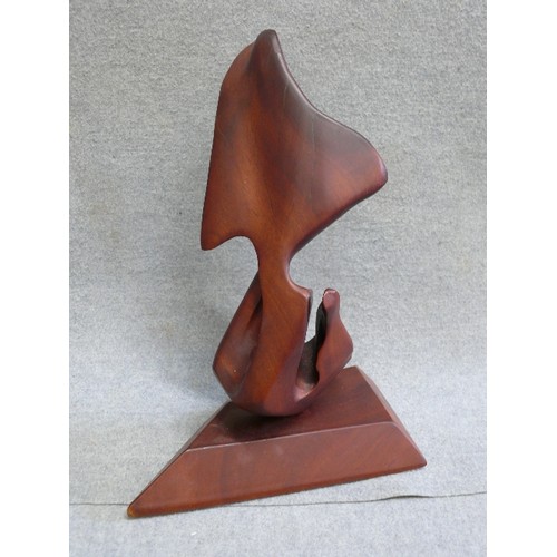 99 - A LOVELY SCULPTURE STAMPED  WITH 'MADE FROM GENUINE BARBADOS MAHOGANY'