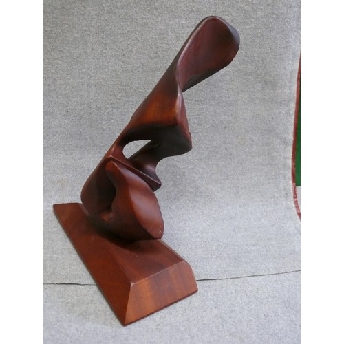 99 - A LOVELY SCULPTURE STAMPED  WITH 'MADE FROM GENUINE BARBADOS MAHOGANY'