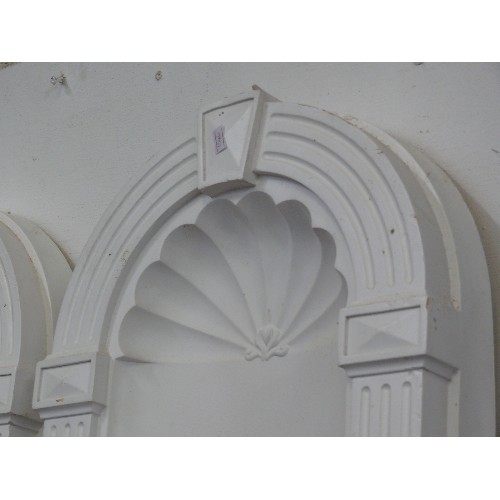 134 - A PAIR OF LARGE WHITE DECORATIVE NICHES