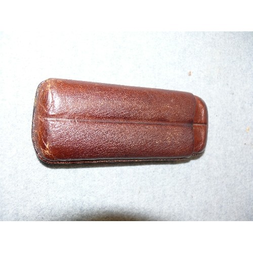 150 - A LEATHER CIGAR HOLDER WITH CONTENTS OF CIGARS