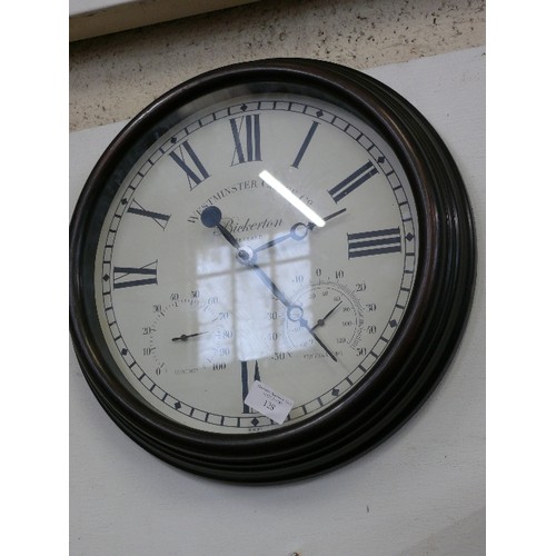 128 - A WESTMINSTER CO WALL CLOCK, BICKERTON ENGLAND