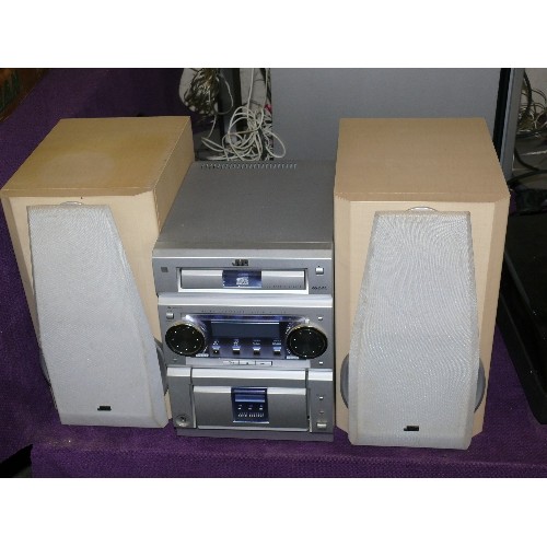 188 - KENWOOD STEREO AUTOMATIC TURNTABLE SYSTEM AND A JVC CD STEREO MICROCOMPONENT SYSTEM WITH SPEAKERS